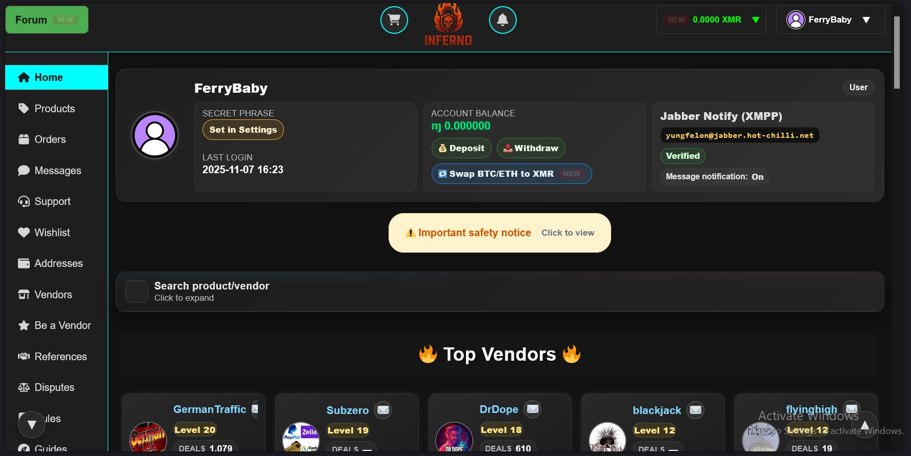 Inferno Marketplace